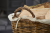 65x42cm Willow Log Basket With Linen(1)