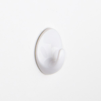 S/Adh Hooks l Oval/White 2pc S/Adh Hooks l Oval/White 2pc